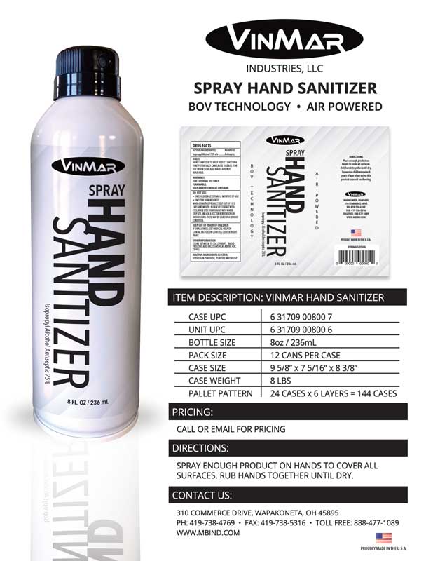 Hand Sanitizer Spec Sheet